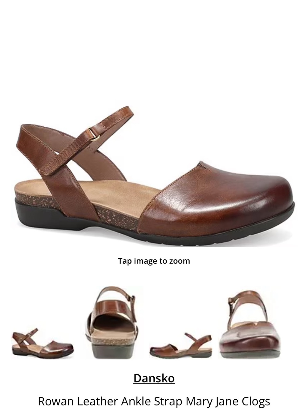 Dansko Brown Leather Slingback Flats with Rounded Toe